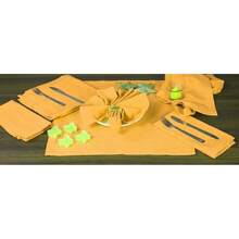 Cloth Dinner Napkins In 1OO% Cotton Fabric - Mustard, Mitered Corners & Generous Hem, Set Of 12,18x18EveryDayNapkin,Mustard - 芥末 - 查看 6