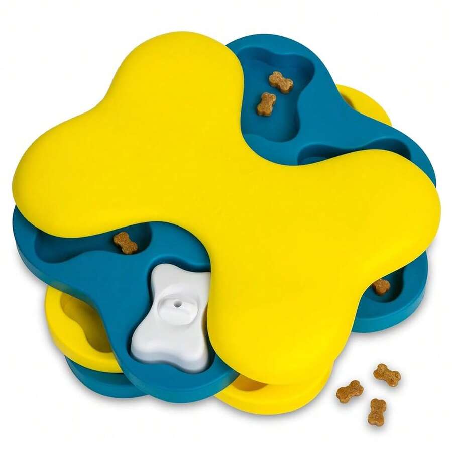 Outward Hound By Nina Ottosson Dog Tornado Treat Puzzle Dog Toy, Level 2 Intermediate, Blue,1Count(Packof1),DogTornado(YellowandBlue) - DogTornado (Vàng và Xanh) - Xem 1