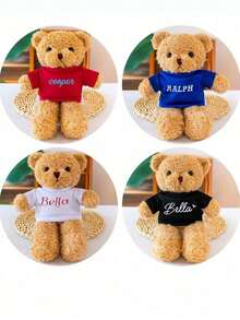 Customizable Text & Image Personalized Teddy Bear Plush Toy, Fun Gift, Doll Clothes, Christmas Decor, Girls Bedroom Accessories, Boys Room Decor, Christmas Gift, Birthday Decor, Personalized Gift (Gift Box Version, Sunflower Not Included) - Multicolor - View 9