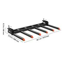 Abrazadera en horquillas de desechos a cubo de 60 pulgadas, capacidad de 4560 libras, abrazadera resistente en accesorios de cubo de horquillas de paleta, apto para cargador, cubo, minicargador, tractor para limpiar restos de extremidades caídas o desechos de jardín - 60 pulgadas - Ver 10
