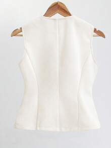 Bộ vest nữ thanh lịch hai mảnh, áo vest len cài nút phía trước và quần dài mùa thu dành cho nữ, phù hợp cho giải trí hàng ngày, du lịch, nghỉ dưỡng, đi làm - Nhiều màu - Xem 3