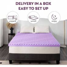 3 Inch Crate Twin Foam Mattress Topper, Cooling Gel Infused Foam Mattress Topper Pressure, CertiPUR - US Certified Twin Bed Topper, Purple, 38 Inch*75 Inch - 3吋+雙胞胎+紫色 - 查看 6