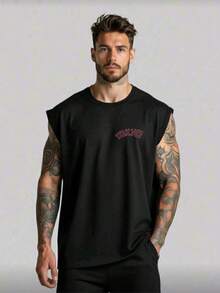 Cotton Tank Top Men's Unisex Casual Comfort Shirt JAPAN TOKYO - màu đen - Xem 1