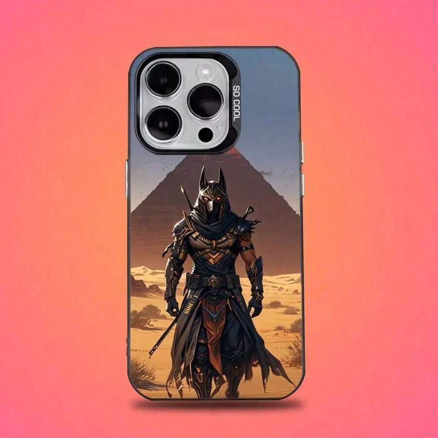 Funda de Teléfono de Dios Egipcio Antiguo Anubis para iPhone 16, 15, 14, 13, 12, 11, Mini, Pro, E, SE4, XS, MAX Compatible Cubierta Mate Negra Candy para iPhone 17 Air - Z1 - Ver 1