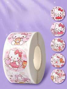 500pcs Assorted Cartoon Cute Round & Square Decorative Stickers, Self-Adhesive Sealing Stickers, Creative Stickers (Color Variation May Occur)