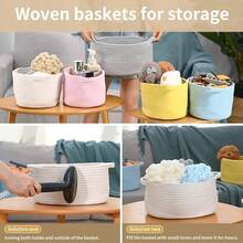 1 Cute Woven Storage Basket With Handle, Suitable For Gift Giving, Storage Decoration Organizer Toy Storage Basket - Nhiều màu - Xem 4