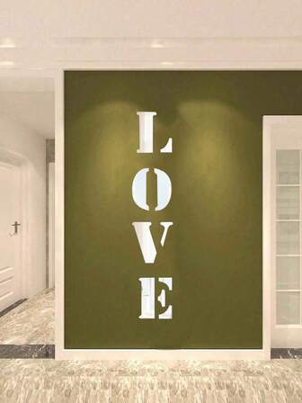 亚克力镜面LOVE字母组合自粘软镜装饰，适用于客厅和卧室，可DIY组装