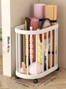 Rolling Storage Bin With Wheels, Smooth Storage Baskets - Available In Black And White, Space-Saving Rolling Storage Box With Open Grid Design, Durable And Easy To Clean, Suitable For Storing Yoga Mats And Fitness Equipment, Laundry Basket, Home/Office Use, Sturdy Plastic Structure, Storage Baskets