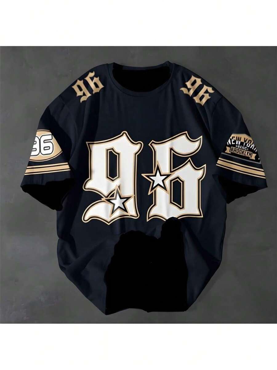 Unisex T-Shirt Streetwear New York King 96 Street Style Stylish Printed Shirt For Men And Women - 100% Cotton Promotion Free Fast Shipping - 深藍色 - 查看 1