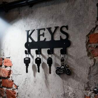 1 pieza Estante decorativo de pared con ganchos para almacenamiento de llaves, perchero para sombreros y ropa, decoración del hogar, organizador de espacio ahorrativo para cocina, entrada, dormitorio, baño, oficina, decoración de pared, decoración estética de habitación