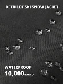 CAMEL CROWN 男士防水冬季滑雪服，带保暖内衬，防风防雪，适合户外徒步和登山 - 黑色 - 查看 7