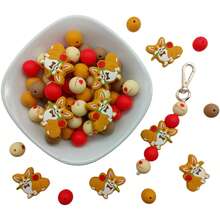 29pcs Valentine's Day Series Mixed Silicone Beads Decorative Beads DIY Handmade Bag Chain, Phone Chain, Bracelet, Necklace, Keychain, Jewelry Beads - Multicolor - View 6