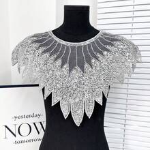 Corpetto in rete ricamato pesante con paillettes e applicazioni di perline, abiti da donna, costumi da performance, abiti, accessori in pizzo - Multicolore - Visualizzare 8