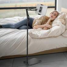 360° Universal Adjustable Floor Stand Holder For IPad/Tablet/Phone 4~12.9" UK - Black - View 5