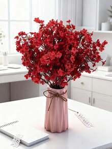 1/80 Bundle Artificial Baby's Breath Flower Bouquet, Suitable For Spring Decor, Wedding Decor, Home Decor, Kitchen, Restaurant, Bedroom, Bathroom, New Year Decor, Vase Decor, Outdoor Garden - Red - View 11