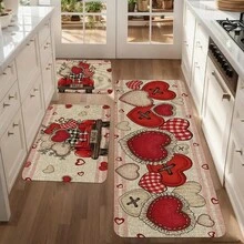 1pc Red Heart Shaped Car Decor Hallway Runner Rug, Corridor Long Rug, Rug, Runner Rug, Area Small Rug, Mat, Home Decor, Area Rug, Living Room Area Rug, Living Room Home Decor, Room Decor, Washable Rug - Multicolor - View 2