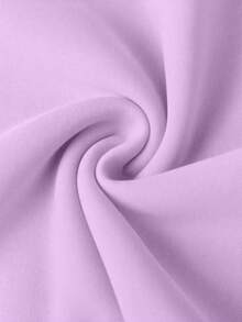 1pc Tween Girls Casual Printed Pullover Sweatshirt, Thermal Lined, Long Sleeve, Autumn/Winter - Mauve Purple - View 6