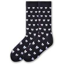 K. Bell Fun Jobs & Occupation Crew - Calcetines para hombre, 1 pares, regalos geniales y divertidos para papá(Dientes de dentista (negro) 6.5-12) - Multicolor - Ver 1