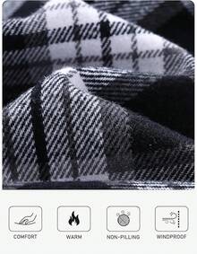 Men's Long Sleeve Plaid Flannel Shirts Cotton Plaid Button Down Shirts For Men Soft Regular Fit Mens Casual Shirts - Đen Trắng - Xem 5