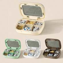 Hộp đựng thuốc di động 4 ngăn, hộp đựng thuốc nhỏ gọn, kín đáo, thích hợp bỏ túi hoặc ví, nhỏ gọn và tiện lợi cho việc đi lại hàng ngày. - Nhiều màu - Xem 4