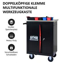 Double Door Clapboardl Multifunctional Tool Trolley - Black & Red (BLAK&RED) - Multicolor - View 6