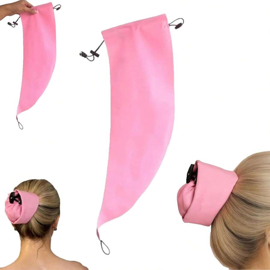 长发防水发套，皇冠式洗发浴帽，可扎马尾辫，防水发套可重复使用，马尾辫沐浴帽，快速清爽发根，洗发护发配件，适用于马尾辫 - 彩色 - 查看 1