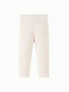 mini bala 2025年冬季女婴保暖打底裤，柔软舒适保暖裤 - 淺卡其 - 查看 5