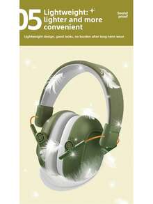 1pc Multi-Functional Noise-Proof Ear Muffs, High Density Memory Foam Lining, Adjustable Headband, Soft Ear Pads, Suitable For Airplane Travel, Drumming Practice, Library Study, Fireworks/Concerts, Family Travel (Pink/Blue/Mint Green/Military Green/Black/Pink) - Multicolor - View 1