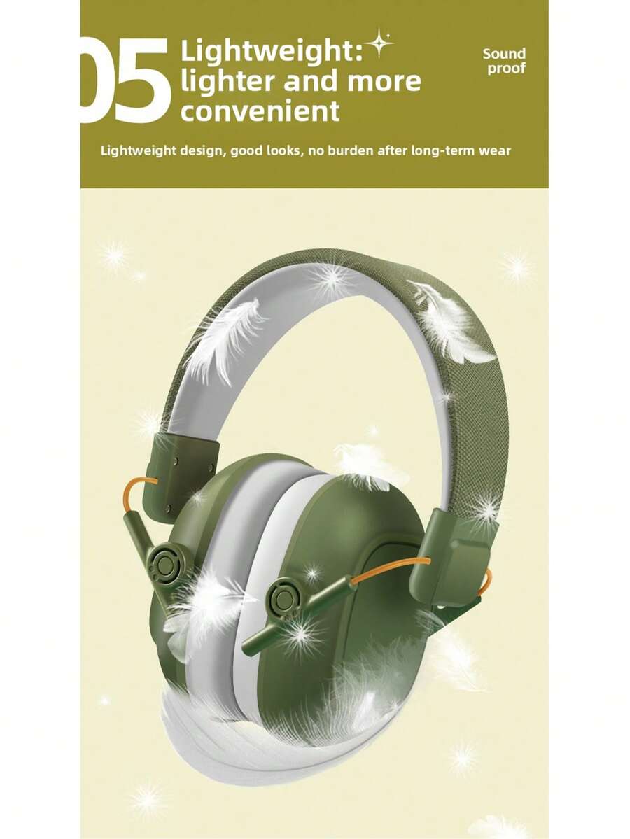 1pc Multi-Functional Noise-Proof Ear Muffs, High Density Memory Foam Lining, Adjustable Headband, Soft Ear Pads, Suitable For Airplane Travel, Drumming Practice, Library Study, Fireworks/Concerts, Family Travel (Pink/Blue/Mint Green/Military Green/Black/Pink) - Multicolor - View 1