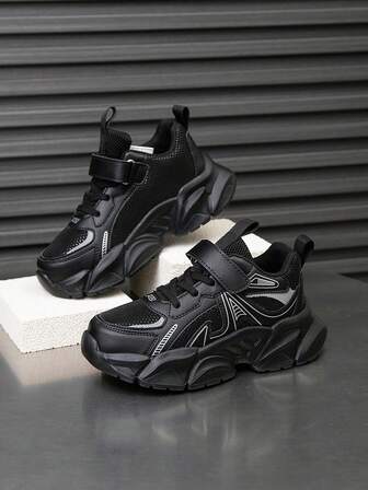 1 par barnskor, casual, färgblocksdesign, bekväma, mångsidiga, lätta, lämpliga för utomhusbruk, sport, mode