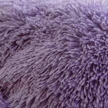 Luxury Solid Faux Mink Velvet Bedding Set 3/4-Piece Bedding Set With Fluffy Heart Pillow Anti-Static Soft Warm Twin/Queen /King  Size For Bedroom - Màu tím - Xem 2