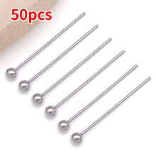 50pcs 16/20/25/30/35mm Elegant Classic DIY Jewelry Findings Kit Copper Plated 18K Gold, Thick Silvery & Platinum Ball Head Pins With Floral Pearl Seats Perfect For Bracelets, Necklaces, Earrings, Wedding & Party - Multicolor - View 15