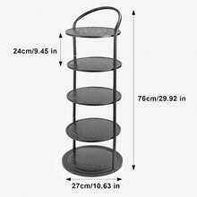 5-Tier Metal Shoe Rack, Vertical Shoe Shelf Space-Saving Floor Shoe Storage Shelf For Entryway And Bedroom - Black - View 2