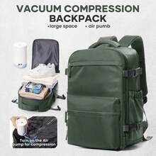 Flight Approved 18x14x8'' Vacuum Backpack - Pump Compression - Waterproof Laptop Unisex - Olive Green - View 2