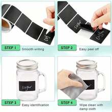 [120+ Reusable Waterproof Chalkboard Labels With Chalk Marker Pen - Removable Stickers For Storage Containers, Mason Jars, Bottles, Pantry, Office Supplies, Christmas Gifts, Party Favors, Back To School]