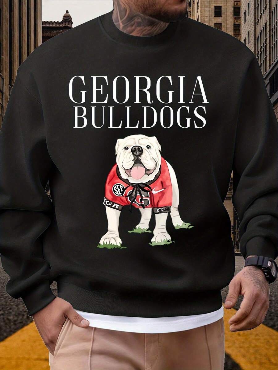 Georgia Bulldogs Football Dog Sweatshirt College Team Mascot Apparel For Men And Women Unisex Casual Wear Athletic Fan Gift - màu đen - Xem 1