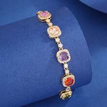 A Freely Adjustable Minimalist Style Micro-Inlaid Zirconia Delicate Bracelet With A Light Luxury Elegant Design, Perfect For Everyday Layering As A Delicate Gift - 2 - View 7