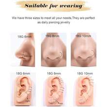 3/9/12pcs Nose Ring Set, Unisex, Low Allergy 316L Stainless Steel Hinged Clasp Nose Rings, Suitable For Ear Cartilage, Ear Conch, Ear Tragus, Ear Helix, Silver, Gold, Black, L-Shaped/Spiral/Straight Nose Studs, Genuine Body Piercing Jewelry