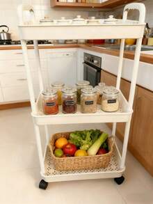 Cărucior mobil de depozitare cu 1/4 niveluri și roți, suport organizator mobil multifuncțional, rafturi detașabile pentru podea pentru haine, depozitare în baie, bucătărie, dormitor, cadou de Crăciun și Ziua Recunoștinței (stil aleatoriu)