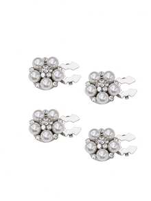 1/2/4 pièces Ensemble de boutons strass de 21 mm pour femmes, Ensemble de boutons perle, Clips de boutons amovibles, Boutons fleurs en cristal pour vêtements, Boutons avec pinces, Convient pour les robes, les tenues de soirée, les accessoires de chemise - Multicolore - Voir 11
