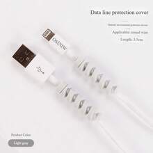 2pcs Spiral Data Cable Protective Case Silicone, Suitable For Original Charging Cables Of Apple And Android Phones, Preventing Breakage.