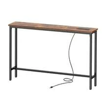 100cm Mesa Recibidor Entrada con Tomacorrientes y Puertos USB,Consola de Entrada,Muebles Consola para Sala,Bufets, Vitrinas y Credenzas,Mesa de Sofá,Barra de Café - Granate - Ver 1