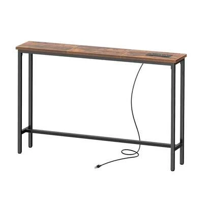 100cm Mesa Recibidor Entrada con Tomacorrientes y Puertos USB,Consola de Entrada,Muebles Consola para Sala,Bufets, Vitrinas y Credenzas,Mesa de Sofá,Barra de Café