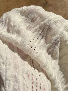 Rusttydustty Women's Young College Vintage Resort Bohemian Apricot Knitted Jacquard Tie-Up Vest - Apricot - View 5