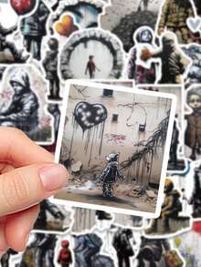 50 Stücke Retro Straßen Graffiti Stil Aufkleber für Urlaubsparty Dekoration, Schulanfang, Klassenprämie, Geburtstagsgeschenk, Skateboard, Gepäck, Fahrrad, Roller, Gitarre, Zeitplanbuch, Wasserflasche, Aufkleber - Material: PVC, Muster: Cartoon, Farbe: Gemischt, Oberflächenempfehlung: Kunststoff, Glas, Metall, Keramik, Montagetyp: selbstklebend, Wiederverwendbarkeit: Einmalgebrauch, Form: Unregelmäßig, Markenname: YWWBLD