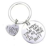 1PC Valentine's Day Keychain, Boyfriend/Girlfriend Gift, Keychain, I Love You, Wife/Husband Gift, Silver - Multicolor - View 2