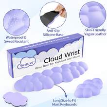 Cloud Wrist Rest Keyboard, 3-In-1 Cloud Keyboard Wrist Pad Set With PU Leather Memory Foam, Cute Tenkeyless/Full-Size Arm Rest For Comfortable Palm Support, Soft PC/Gaming Desk Accessories And Office Setup Essentials, Computer Hand Cushion For Long Typing And Gaming, Ideal For Home Office Desk Setup, Daily Ergonomic Support And Christmas Gift