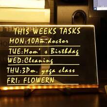 Tablero de notas LED con bolígrafo de colores, tablero de notaságico mejorado 2025, tablero de marcadores de mensajes acrílicos brillantes con luz, tablero de dibujo iluminado con LED ((15*15cm)) - 20 x 20 cm - Ver 5