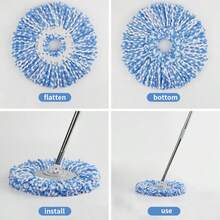 16cm/6.30in Universal Household Hands-Free Thick Rotatable Mop Head Replacement Accessory - Multicolor - View 4