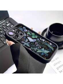 Teléfono de color con diseño de madera y hongos, resistente a los golpes, compatible con varios modelos, incluye versiones Pro y Pro Max. - Multicolor - Ver 5
